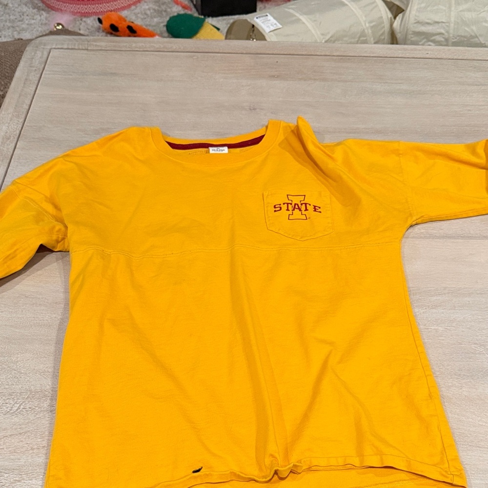 PINK Victoria's Secret Gold Long Sleeve Tee